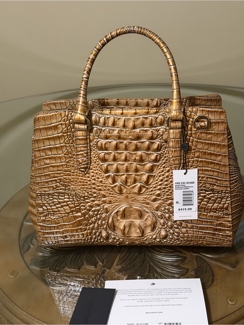 Brahmin Small Finley Satchel Driftwood with Removable Strap - Picture 8 of 14